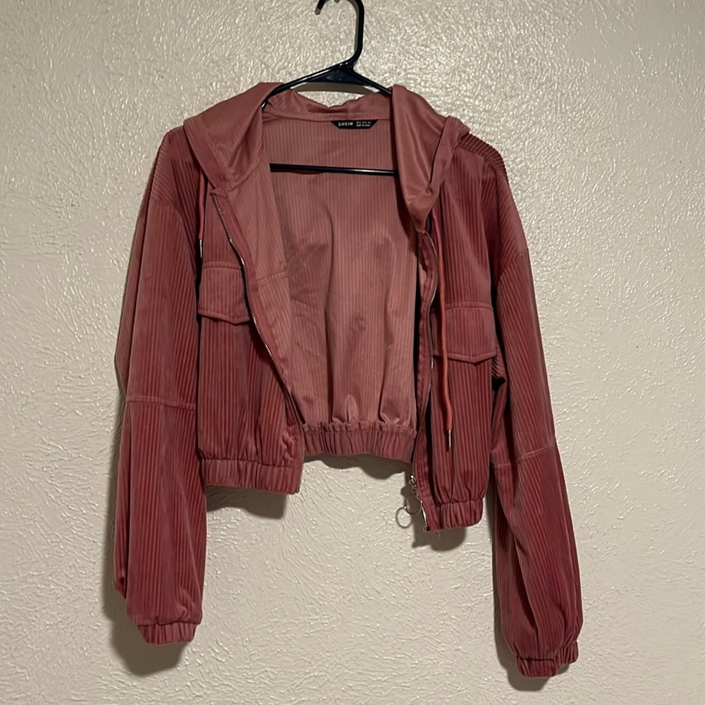 Cute, soft, pink cropped jacket